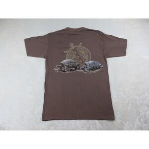 VINTAGE Busch Gardens Shirt Mens Large Brown Turtles Cotton 1997‎ Single Stitch